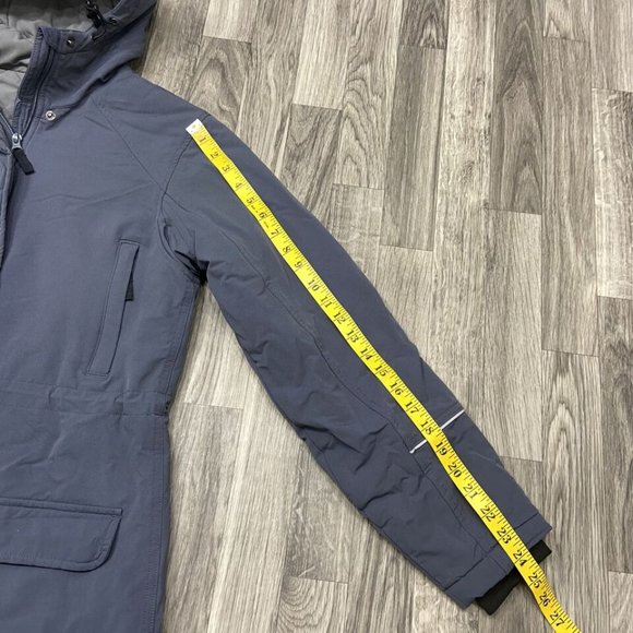 DULUTH TRADING CO. Snap & Zip Up Insulated Grey Hooded Parka Jacket Women's XS - Picture 7 of 12